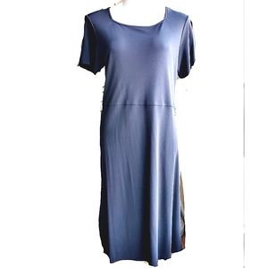 J.Jill Travel Black Non Wrinkle Shift Dress Short Sleeves Size Medium Ta…